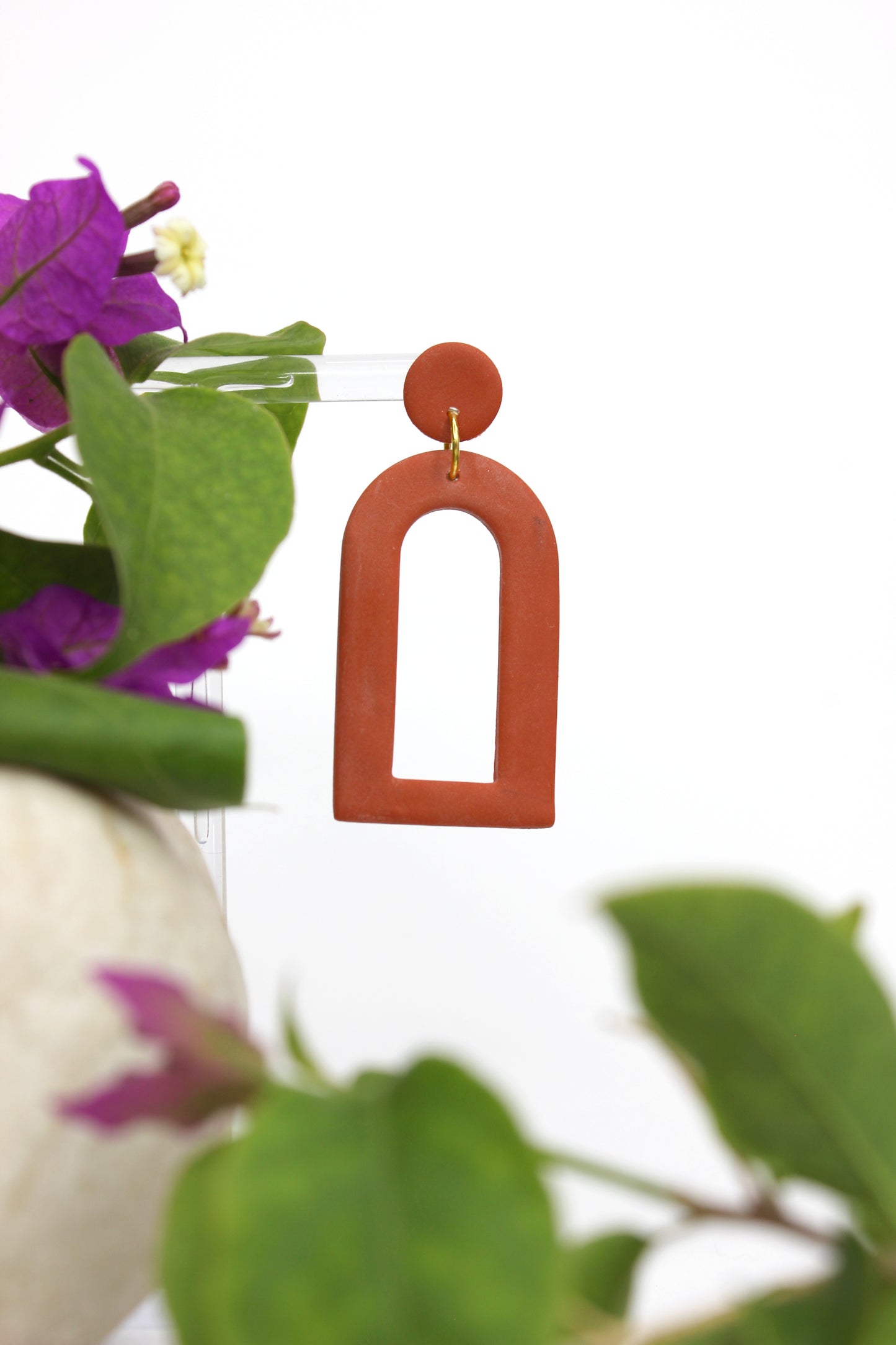 Boucles d'oreilles arche terracotta